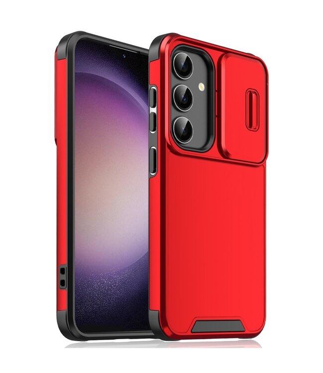 SoFetch Rood Lensbescherming Hybride Hoesje voor de Samsung Galaxy A15 5G