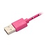 Universele Micro USB Nylon Kabel 100 cm - Roze