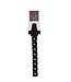 Nylon Lightning naar USB kabel - 100 cm - Zwart / Wit