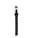 Nylon Lightning naar USB kabel - 100 cm - Zwart / Wit