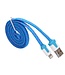 Nylon Lightning naar USB kabel - 100 cm - Blauw