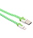Nylon Lightning naar USB kabel - 100 cm - Groen