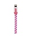 Nylon Lightning naar USB kabel - 100 cm - Roze