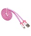 Nylon Lightning naar USB kabel - 100 cm - Roze