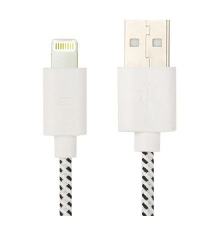 Nylon Gevlochten Lightning naar USB Kabel 300 cm
