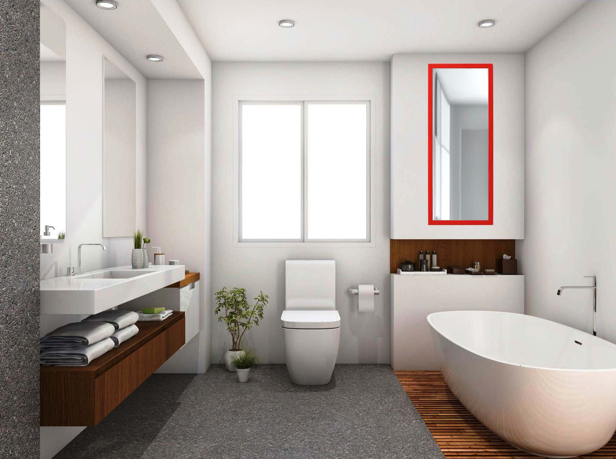 Zalena Rahmenspiegel Puro in der Farbe Rot