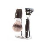 Muhle Kosmo scheerset in bog oak - Gillette® Fusion5™ - kwast silvertip fibre