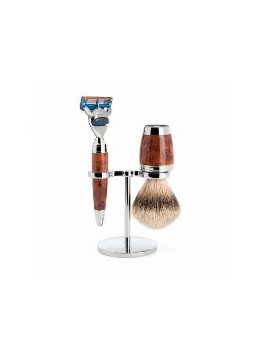 Muhle Stylo scheerset in thuja - Gillette® Fusion5™ - kwast silvertip dassenhaar