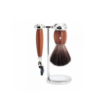 Muhle Vivo scheerset in pruimenhout - Gillette® Fusion5™ - kwast black fibre