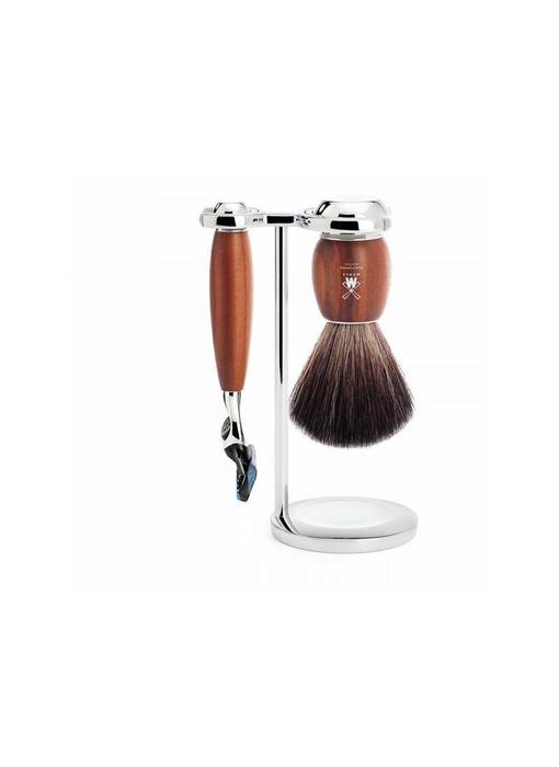 Muhle Vivo scheerset in pruimenhout - Gillette® Fusion5™ - kwast black fibre