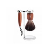 Muhle Vivo scheerset in pruimenhout - Gillette® Mach3® - kwast black fibre