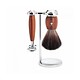 Vivo scheerset in pruimenhout - safety razor - kwast black fibre