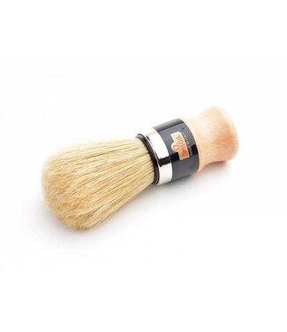 Omega varkensharen scheerkwast - zwart/houten heft