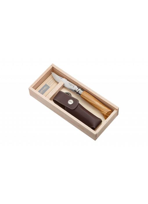 Opinel N°08 olijfhout met etui