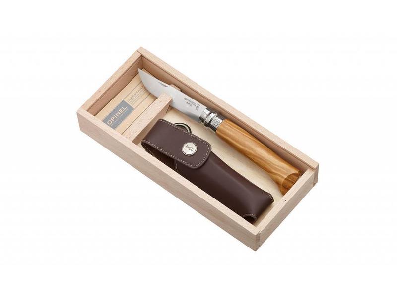 Opinel N°08 olijfhout met etui