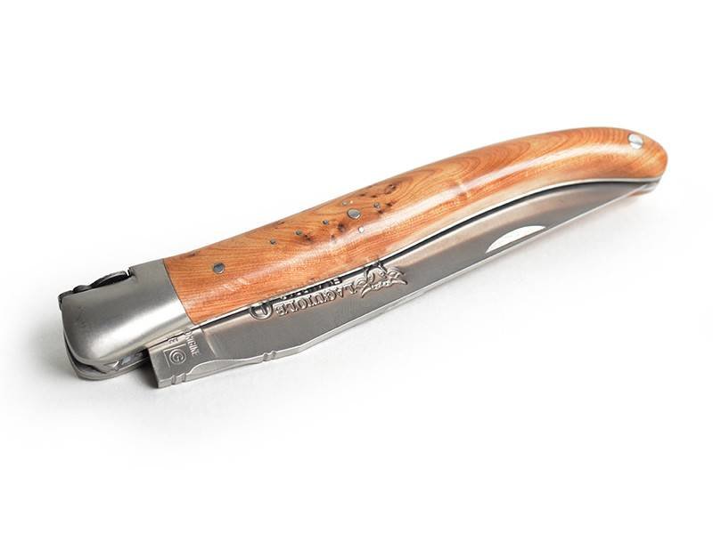 Laguiole en Aubrac 12cm jeneverbes - met enkel eindstuk - mat