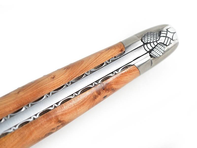 Laguiole en Aubrac 12cm jeneverbes - met enkel eindstuk - mat