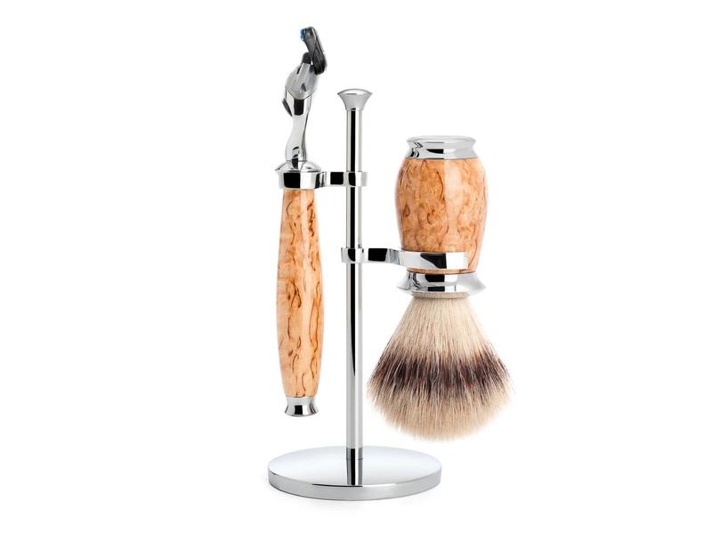 Muhle Purist scheerset in berk - Gillette® Fusion5™ - kwast silvertip fibre