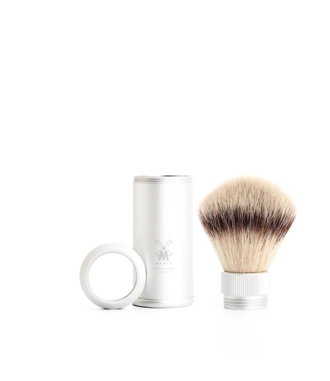 Muhle silvertip fibre reisscheerkwast - grijs aluminium