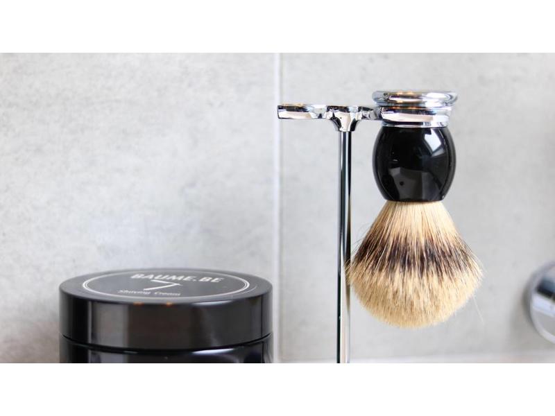 Muhle Sophist scheerset in zwart edelhars - Gillette® Mach3® - silvertip dassenhaar