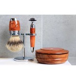 Muhle Stylo scheerset in thuja - safety razor - kwast silvertip dassenhaar