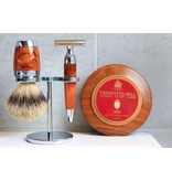 Muhle Stylo scheerset in thuja - safety razor - kwast silvertip dassenhaar