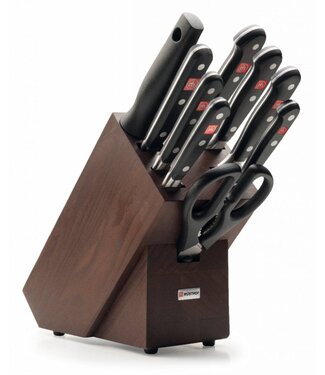 Wusthof Classic messenblok gevuld 9 delig donkerbruin