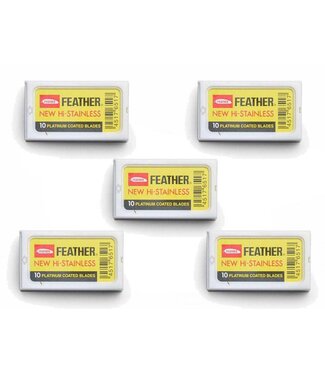 Feather 5 doosjes safety razors (50 mesjes)