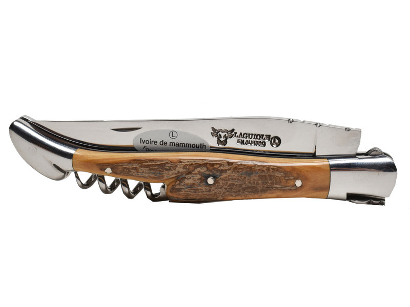Laguiole en Aubrac 12cm croute d'ivoire de mammouth met kurkentrekker