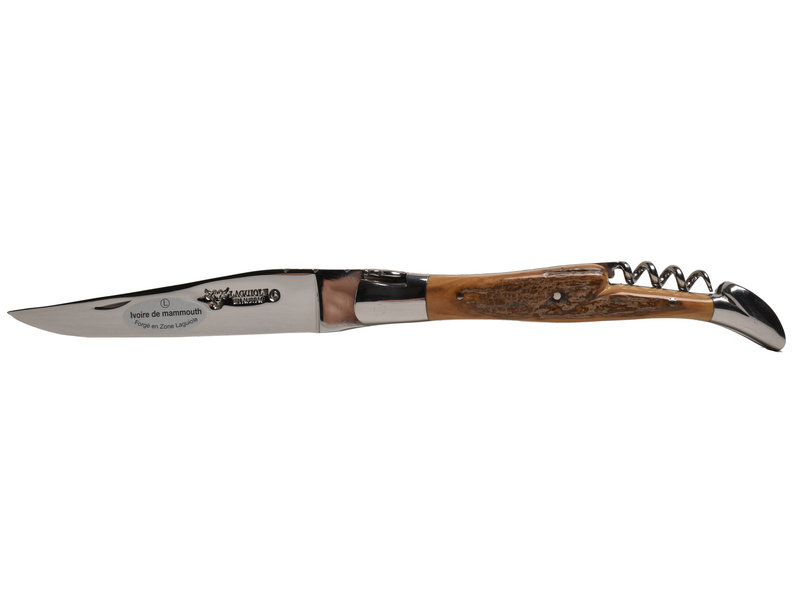 Laguiole en Aubrac 12cm croute d'ivoire de mammouth met kurkentrekker