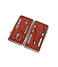 Dreiturm 7-delig etui met nageltang en 2 scharen - terracotta leder (hardcase)