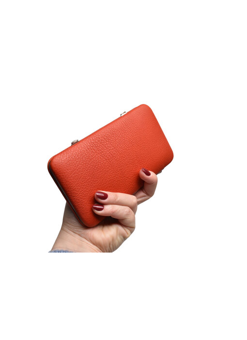 Dreiturm 7-delig etui met nageltang en 2 scharen - terracotta leder (hardcase)