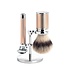 Muhle Traditional scheerset in rosé goud - safety razor - kwast silvertip fibre