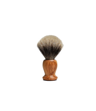 Gentleman Barbier Silvertip kwast in olijfhout nr. 12