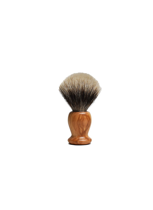 Gentleman Barbier Silvertip kwast in olijfhout nr. 12