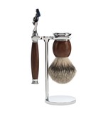 Muhle Sophist scheerset in ironwood - Gillette® Fusion5™ - kwast silvertip dassenhaar