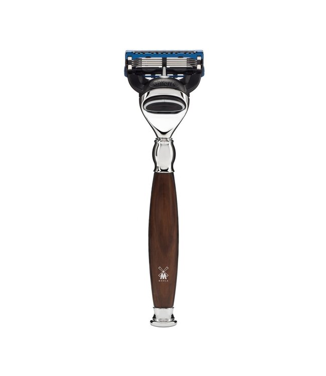 Muhle Sophist scheerset in ironwood - Gillette® Fusion5™ - kwast silvertip dassenhaar