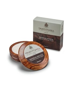 Truefitt & Hill Scheerzeep in handgemaakte houten scheerkom - Sandalwood  - 100gram