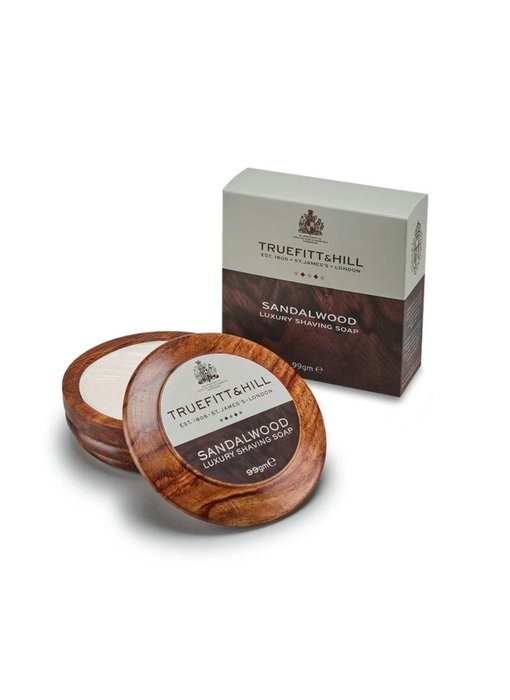 Truefitt & Hill Sandalwood scheerzeep in mooie houten scheerkom