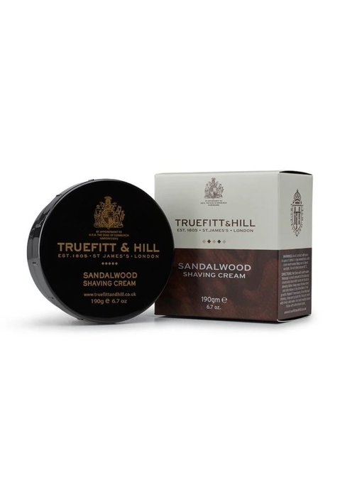 Truefitt & Hill Sandalwood scheercreme in mooie zwarte kom