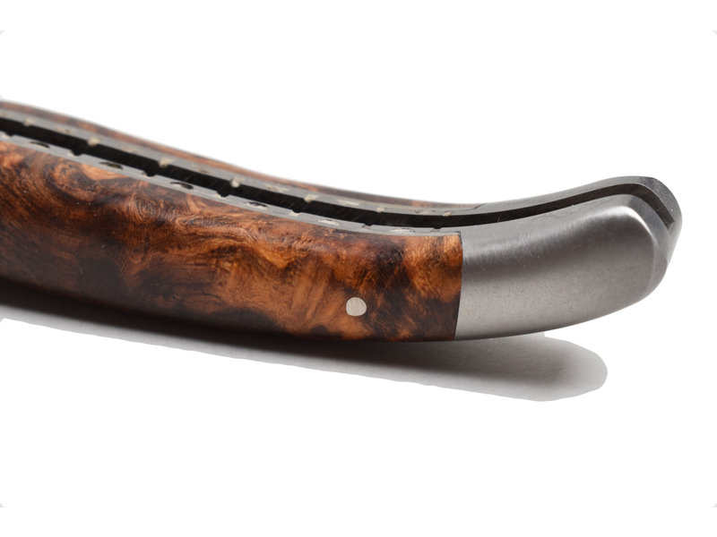 Laguiole en Aubrac 12cm loupe bois de fer - platines guillochées - mat