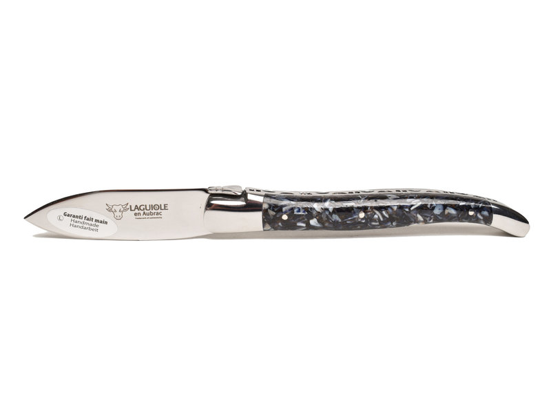 Laguiole en Aubrac oestermes met heft in mosselschelpen