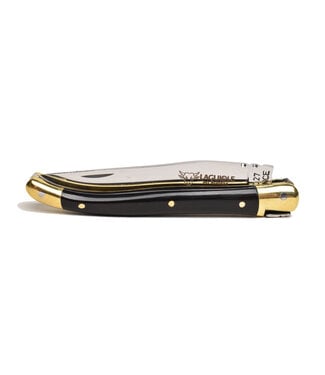 Laguiole en Aubrac 9cm geperste hoorn - messing eindstukken - glanzend