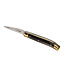 Laguiole en Aubrac 9cm geperste hoorn - messing eindstukken - glanzend