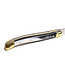 Laguiole en Aubrac 9cm geperste hoorn - messing eindstukken - glanzend