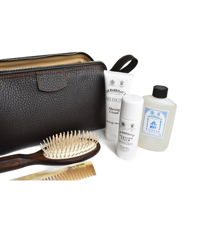 F.Hammann toilettas  kalfsleder bruin