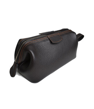 F.Hammann toilettas  kalfsleder bruin