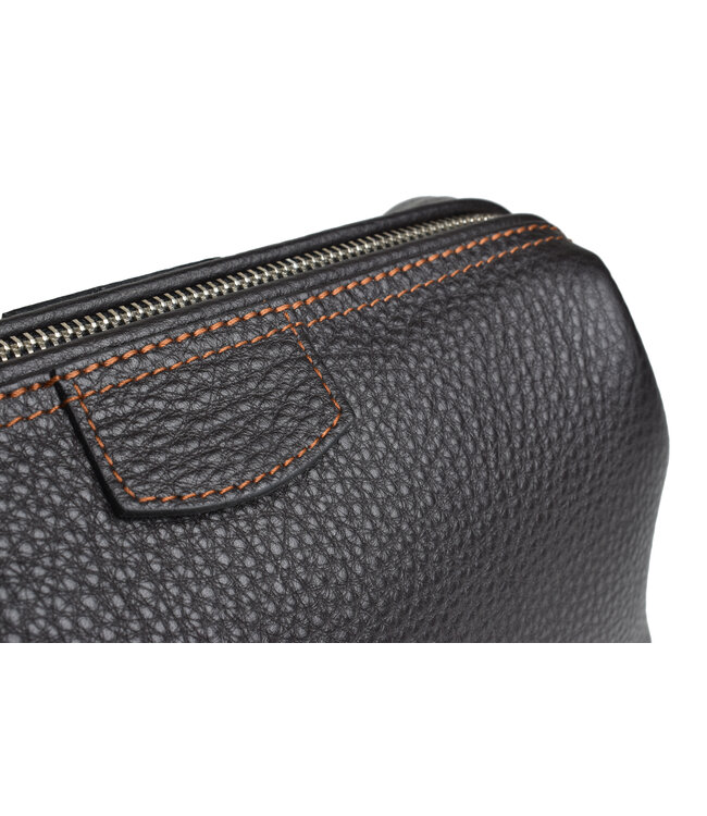 F.Hammann toilettas  kalfsleder bruin