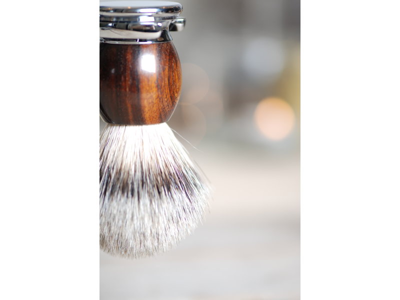 Muhle Sophist scheerset in ironwood - Gillette® Fusion5™ - kwast silvertip dassenhaar