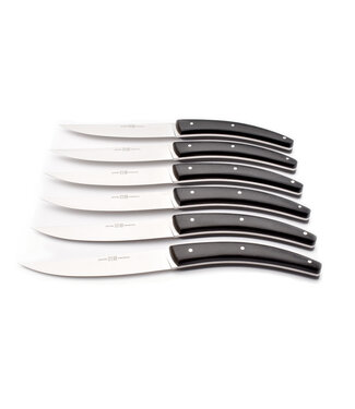 Goyon-Chazeau 6 steakmessen Styl'ver paperstone zwart